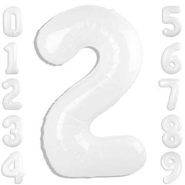 White Number Balloon 40 Inch Birthday Decorations, Number 2 Balloon 12 21 22 23 25 26 28 29 Birthday Party Decorations For New Y