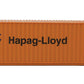 Walthers Scenemaster Ho Scale Model Of Hapag Lloyd (Orange, Blue) 40' Hi Cube Corrugated Side Container,949-8254