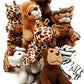 Playscene Suede Jungle/Zoo Animals, Assorted Suede Plush Jungle Animals (12 Piece Set)