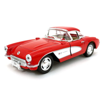 Set of 4: 5'' 1957 Chevy Corvette 1:34 Scale (Black/Blue/Red/White) by Kinsmart