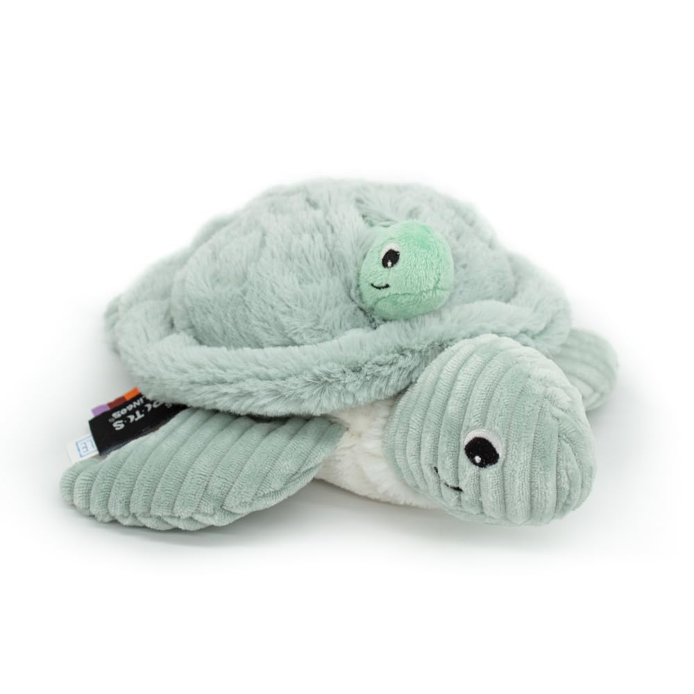 LES D  GLINGOS - Sauvenou Turtle Plush Toy Set - Mother Turtle and Baby - Soft Stuffed Animal - Cuddly Sea Creature Toy for Kids