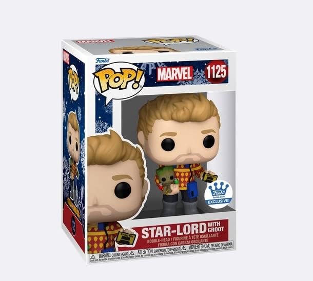 Funko Pop! Marvel: The Guardians Of The Galaxy Holiday Special - Star-Lord With Groot Exclusive Vinyl Figure