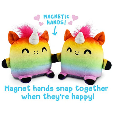 Teeturtle | Plushmates | Horse + Unicorn | Rainbow + Gray | Happy + Angry | The Reversible Plush That Hold Hands!