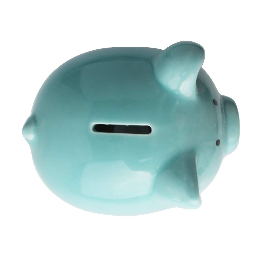 Pink Piggy Bank,Ceramic Money Piggy Bank Kids (Blue)