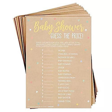 Exciting Multicolor Paper Party Games - 5' X 7' (Pack Of 24) - Perfect For Baby Showers, Announcements, Birthdays & Gender Reveal, Price