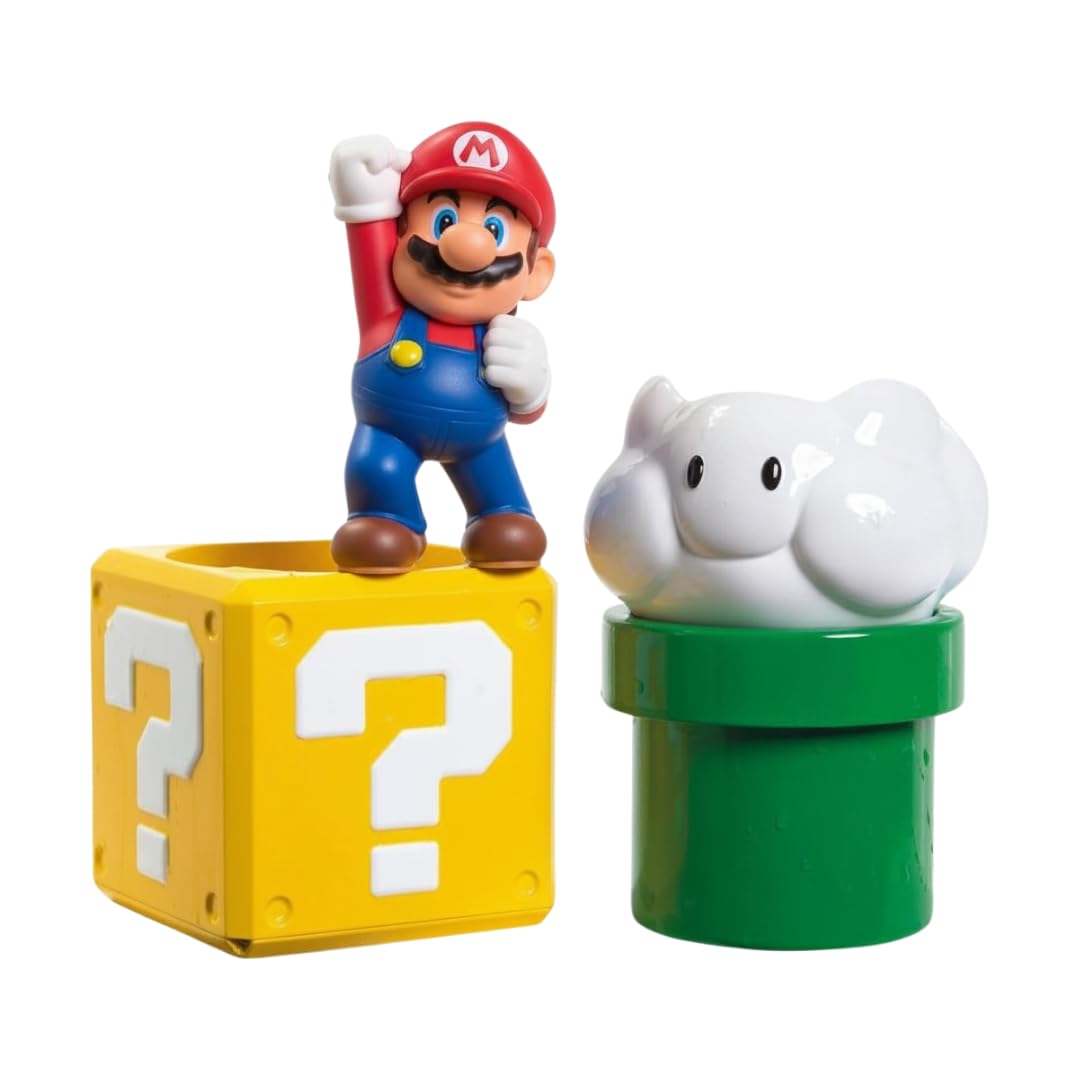 My Mario Pour & Nest Bath Playset by TOMY Toomies - Pouring Toddler Water Toys for Bath or Pool - Officially Licensed Mario Toys