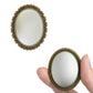 iLAND Dollhouse Mirrors, Miniatures Dollhouse Accessories on 1:12 Scale, Metal Framed Glass Mini Mirror w/Rose & Sunflower Patte