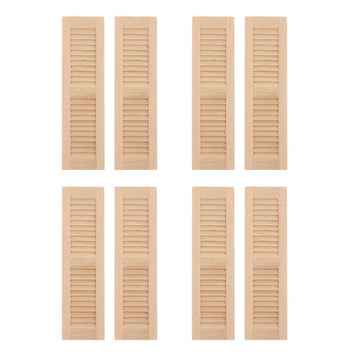Dynwave Handmade 1/12 Dollhouse Furniture Wood Shutters Window, Pack Of 4 Pairs, Miniatures Accessories Hands-