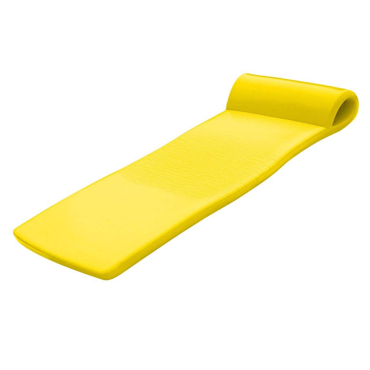 TRC Recreation Sunsation 1.75  Thick Vinyl Coated Foam Swimming Pool Float Mat mature-themed Lounger with Built-In Roll Pillow  Yellow