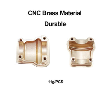 2PCS Brass Diff Cover Front and Rear Axle Diff Cover for 1/18 RC Crawler Car TRX4M Upgrade Parts