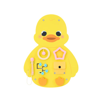 Monlurd Wooden Duck Sensory Wall Toy, Busy Board For Toddlers, Montessori Sensory Wall Panel For Kids, Ideal For Classroom, Play