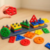 Funlock Geometric Plastic Blocks | Sorting & Stacking Toys For Toddlers & Kids | Indoor Games Develop Colorful Preschool Early L