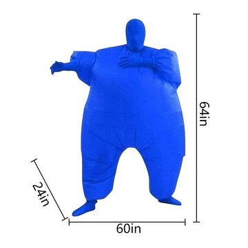 Qshine Inflatable Full Body Jumpsuit Cosplay Costume Halloween Funny Fancy Dress Blow Up Party Toy (Blue)