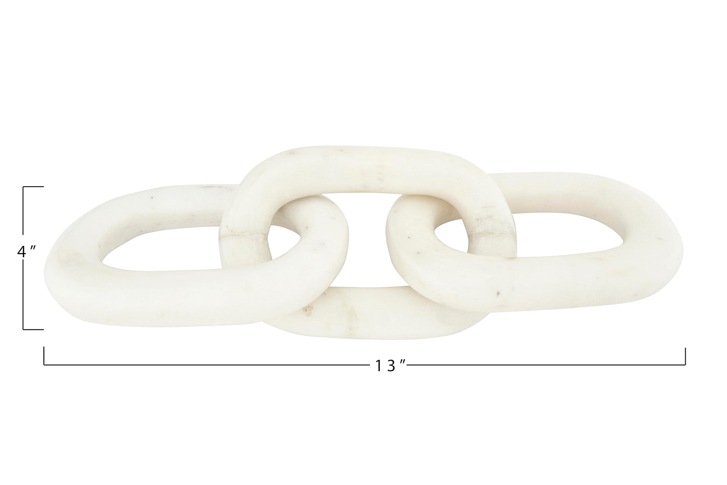 Bloomingville 13'L Decorative Marble Chain Link Figurine, White