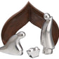 Nambé Nativity Scene Figurines (4-Piece Set) - Christmas Figurine Set - Creche, Mary, Joseph, Baby Jesus In Acacia Wood & Alloy, Elegant Holiday Décor For Spiritual & Festive Holiday Display
