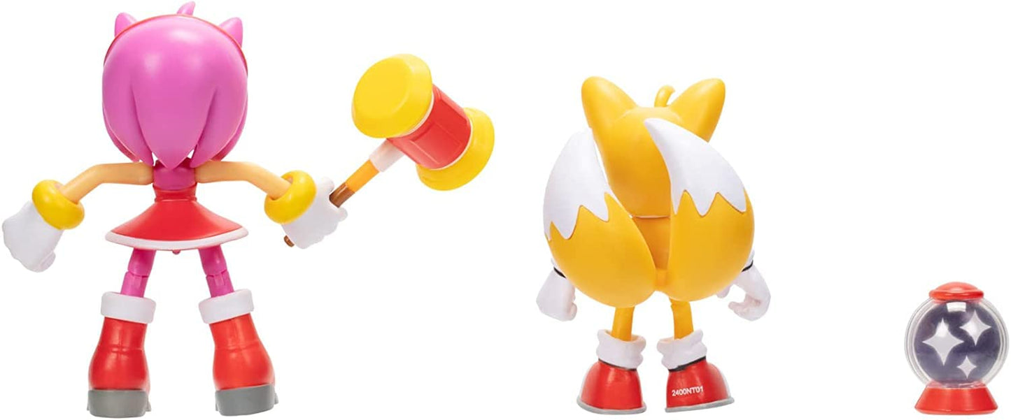 Sonic The Hedgehog Sonic 4'' Action Figure 2 Pack - Modern Tails & Modern Amy