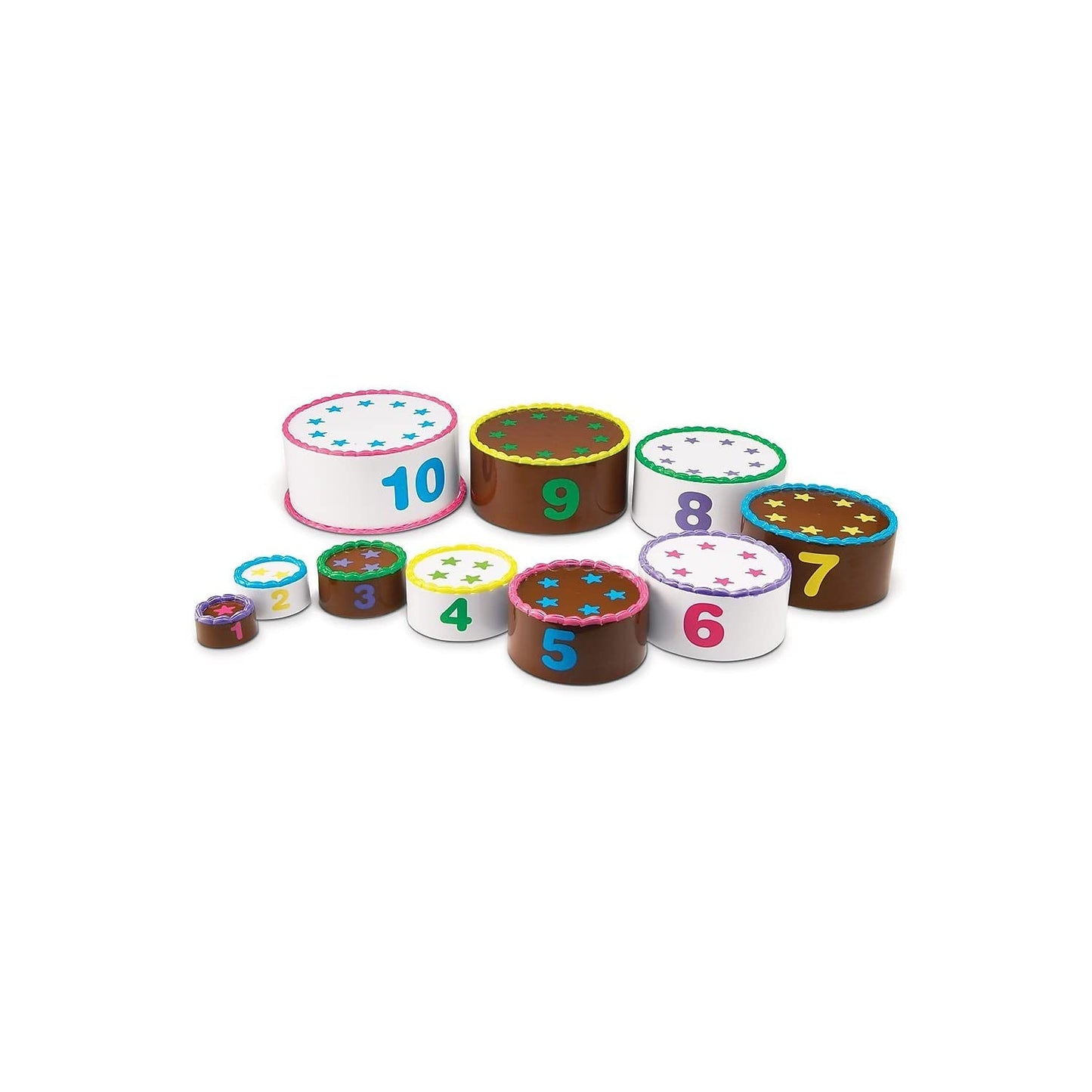 Learning Resources Stack and Count Layer Cake - 10 Pieces, Multi-color, Toddler Learning Toys for Early Stacking and Counting Skills