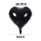 30 Pcs Black Heart Balloons 18In Foil Heart Shaped 18 Inch Balloons Helium Mylar Balloons Foil Balloon Decoration For Women Girl