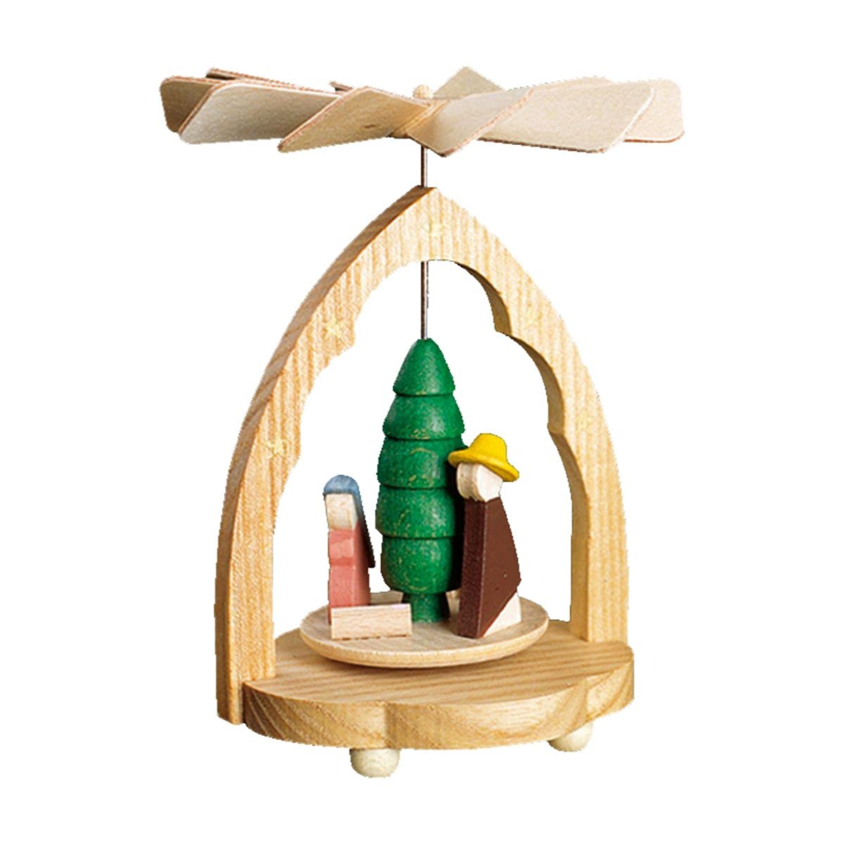Alexander Taron 1706 Richard Glaesser Mini Pyramid-Nativity Scene-4.25'' H W X 3.25'', Brown