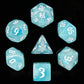7PCS Polyhedral DND Dice, D&D Dice Set Filled with White and Blue Swirls for Role Playing Dice Games as DND RPG MTG Table Games