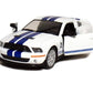 5'' 2007 Shelby GT500 1:38 Scale (White/Blue Stripes) by Kinsmart