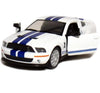 5'' 2007 Shelby GT500 1:38 Scale (White/Blue Stripes) by Kinsmart