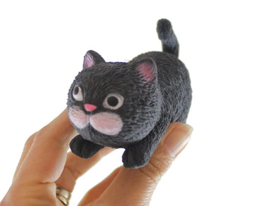 2 Stretchy Cat Crushed Bead Sand Filled - Kitty Lover Sensory Fidget Toy Weighted (Random Colors)