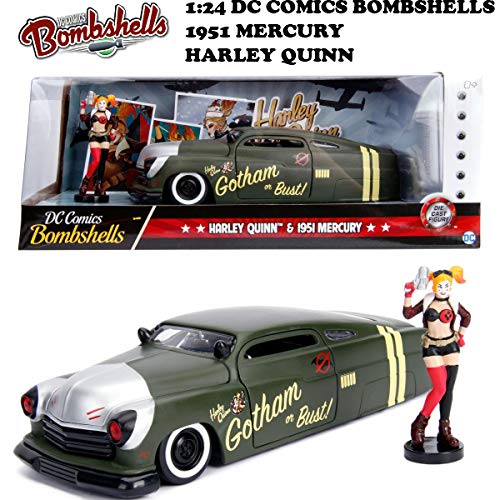 Jada Toys 1: 24 1951 Mercury W/Harley Quinn Figure, Green