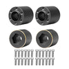 NXUEBDU Brass Wheel Hex Hub Extenders Adaptor for 1/10 RC Crawler TRX4 SCX10 Car Upgrade, Pack of 4 (Black, 22mm)