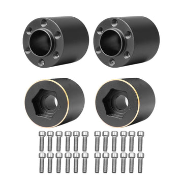 NXUEBDU Brass Wheel Hex Hub Extenders Adaptor for 1/10 RC Crawler TRX4 SCX10 Car Upgrade, Pack of 4 (Black, 22mm)