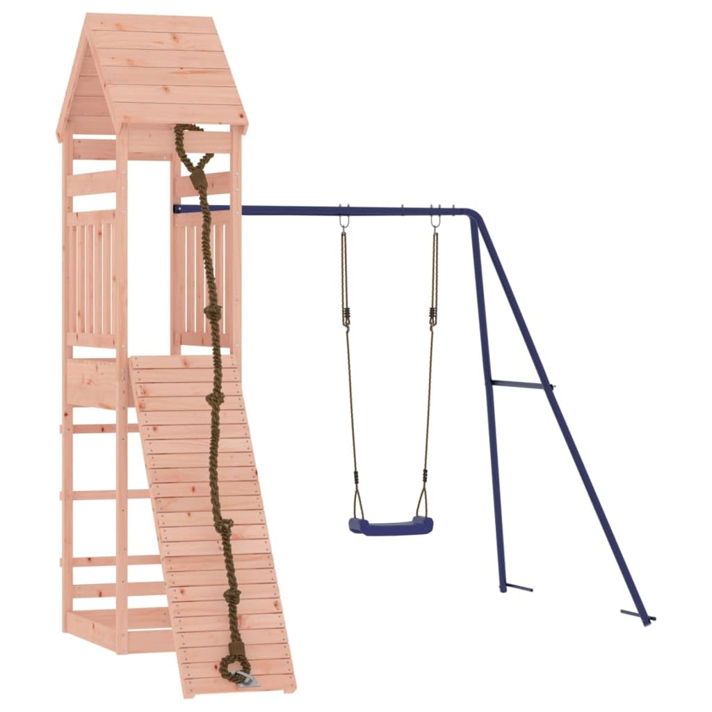 vidaXL Swing Set, Wooden Playground Equipment Outdoor Playset, Outdoor Backyard Playground Set for Kids Age 3-8 Years, Solid Woo