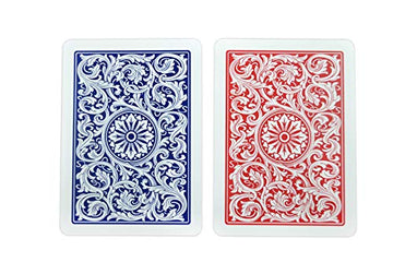 Copag 1546 Design 100% Plastic Playing Cards, Poker Size (Standard) Red/Blue (Jumbo Index, 1 Set)
