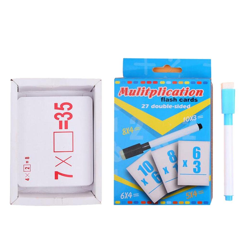 The Style Sutra 27 Pieces Double Sided Educational Arithmetic Flash Cards With Erasable Pen Multiplication