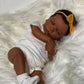 Tfjs Reborn Baby Dolls - Black Girl, 19 Inch Realistic Newborn, African American, Dark Skin Silicone