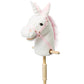 Hollyhome Plush Unicorn Stick Horse With Wood Wheels Real Pony Neighing And Galloping Sounds Plush Toy White 37 Inches(Aa Batteries Required)