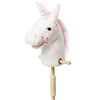 Hollyhome Plush Unicorn Stick Horse With Wood Wheels Real Pony Neighing And Galloping Sounds Plush Toy White 37 Inches(Aa Batteries Required)
