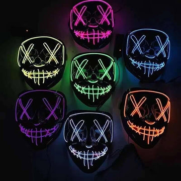 Boolavard Halloween Mask LED Light up Mask for Festival Cosplay Halloween Costume Masquerade Parties, Carnival, Gifts (Green)