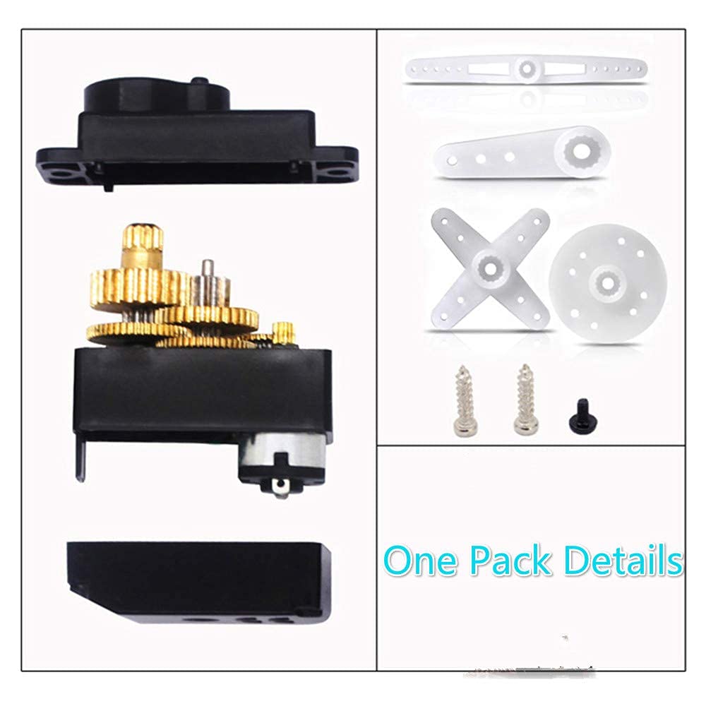 RGBZONE 4Pcs ES08MA II 12g Mini Metal Gear Analog Servo Shockproof Stable Machine Compatible for RC Model