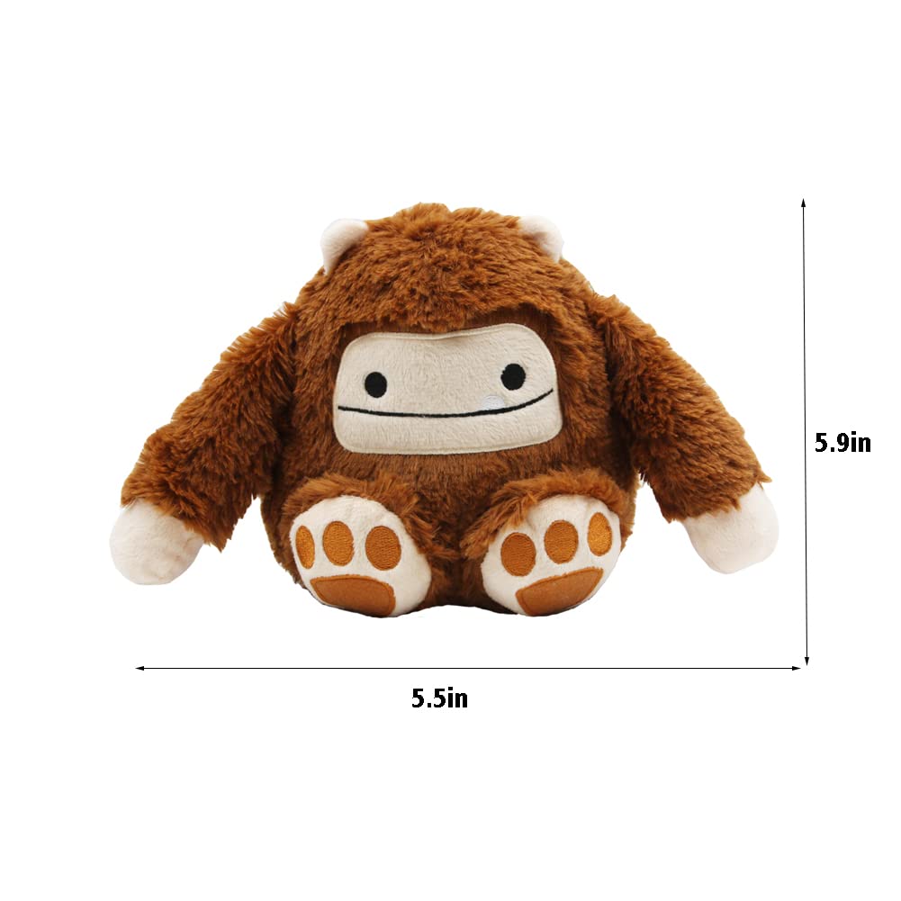 okidg Bigfoot Plush Toy - 5.9" Adorable Brown Stuffed Animal Doll, Soft Plush Material, Cute Monster Design, Model L2021121101