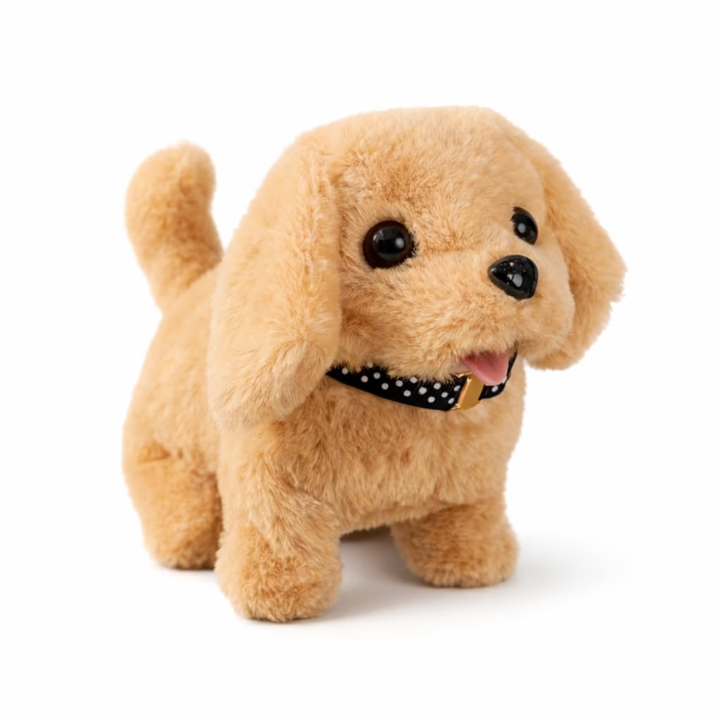 Hopping Walking Dog Toy with Sounds, Jumping Dog Wiggling Tails, Twitching Mouth and Nose, Educational Interactive Dog Toy for B