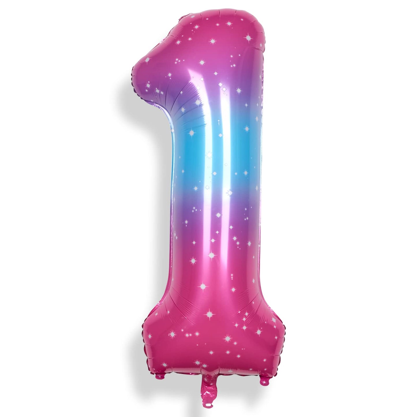 Rainbowq 1 Number Balloon 40 Inch For Boy Or Girl Big Starry 0-9 Foil Mylar Large Balloon Number 1 Happy 1St Birthday Party Anni