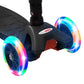 ChromeWheels Deluxe Kick Scooter for Kids, 3 Wheels, Foldable, 4 Adjustable Heights, LED Light-Up Wheels, Black, 132lbs Weight Limit