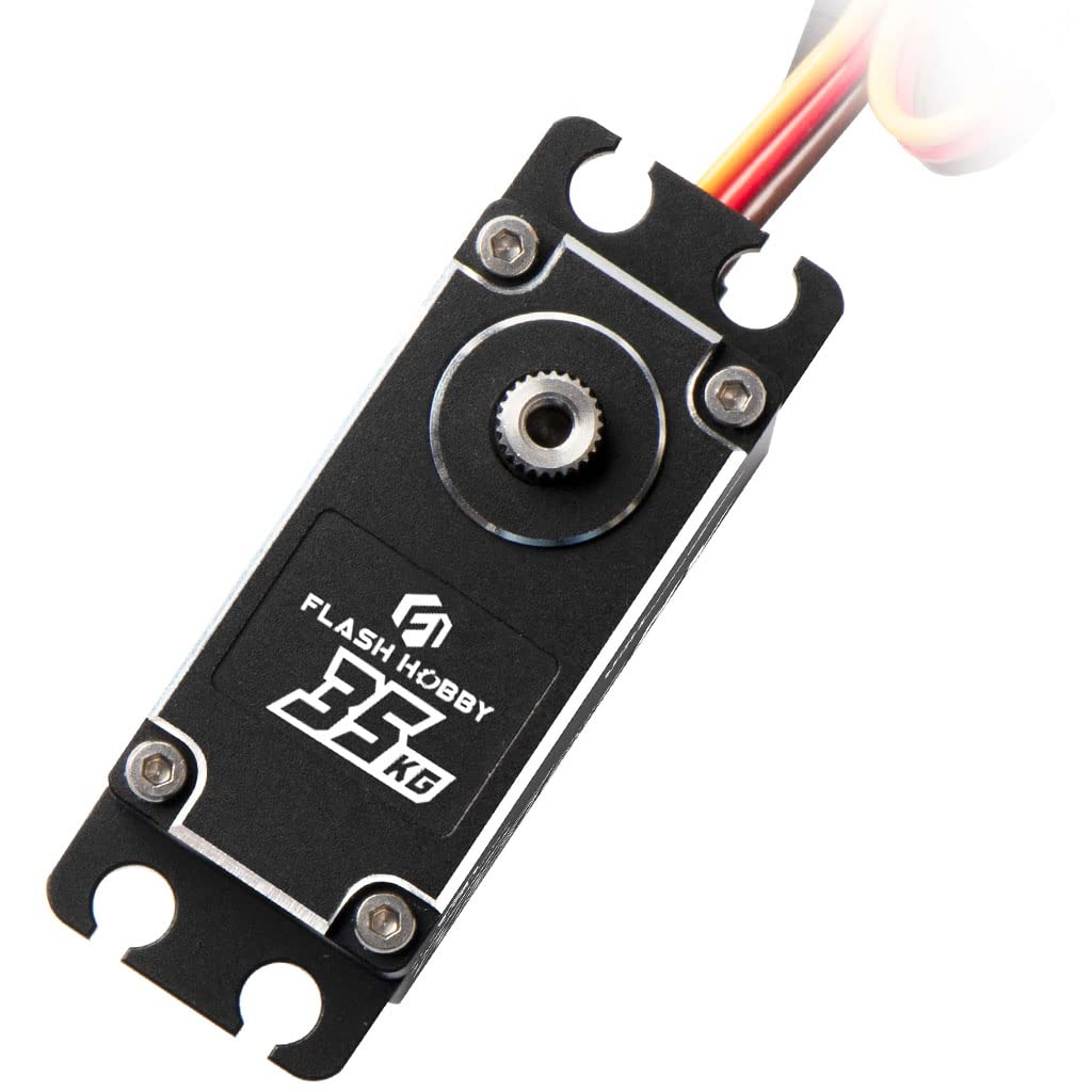 FLASH HOBBY M35BHW Waterproof I67 180 Degree 8.4V 35kg High Torque Digital Brushless Motor Servo Compatible with 1/8, 1/10, 1/12