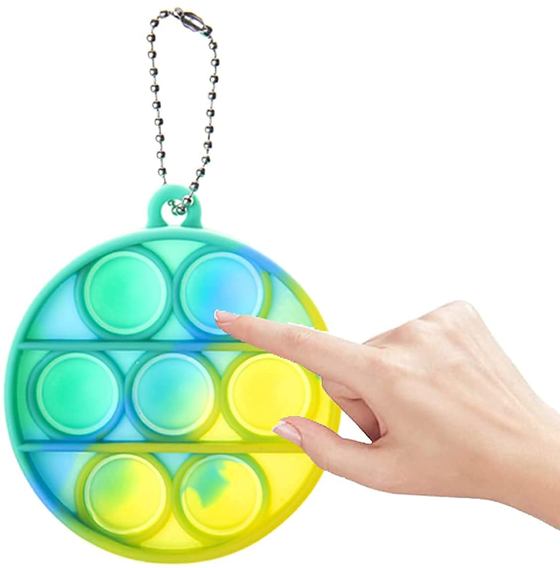 300 pcs Random Color Mini Squeeze Pop Bubble Fidget Sensory Toys  Mini Keychain Wrap Small Relieve Anxiety Stress Toy  Pop Bulk Silicone Classroom Prize for Kids mature-themed Party Gift