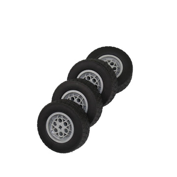 Building Blocks Technic Parts 4 Pcs Tyre Dia. 62X20 & Rim Dia. 43.2 X 18 Compatible With Lego For Kids Boys Toy