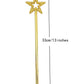 Mollensiuer 2Pcs 13 Inches Star Wand Costume Props Star Magic Wand Angel Fairy Wands Sticks For Birthday Party Halloween Cosplay Christmas Princess Role Play, Gold