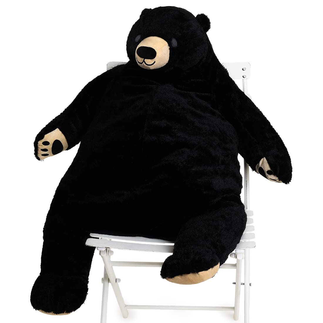 Yeqivo Giant Black Bear Plush Toy, 60cm Soft Stuffed Bear for Kids & Girlfriend, Made of PP Cotton