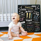Pearhead All About Baby Milestone Photo Sharing Monthly Chalkboard, Baby Photo Prop, Black