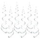 AimtoHome Party Swirl Decorations, Hanging Swirl for Ceiling Decorations, Silver, Pack of 30