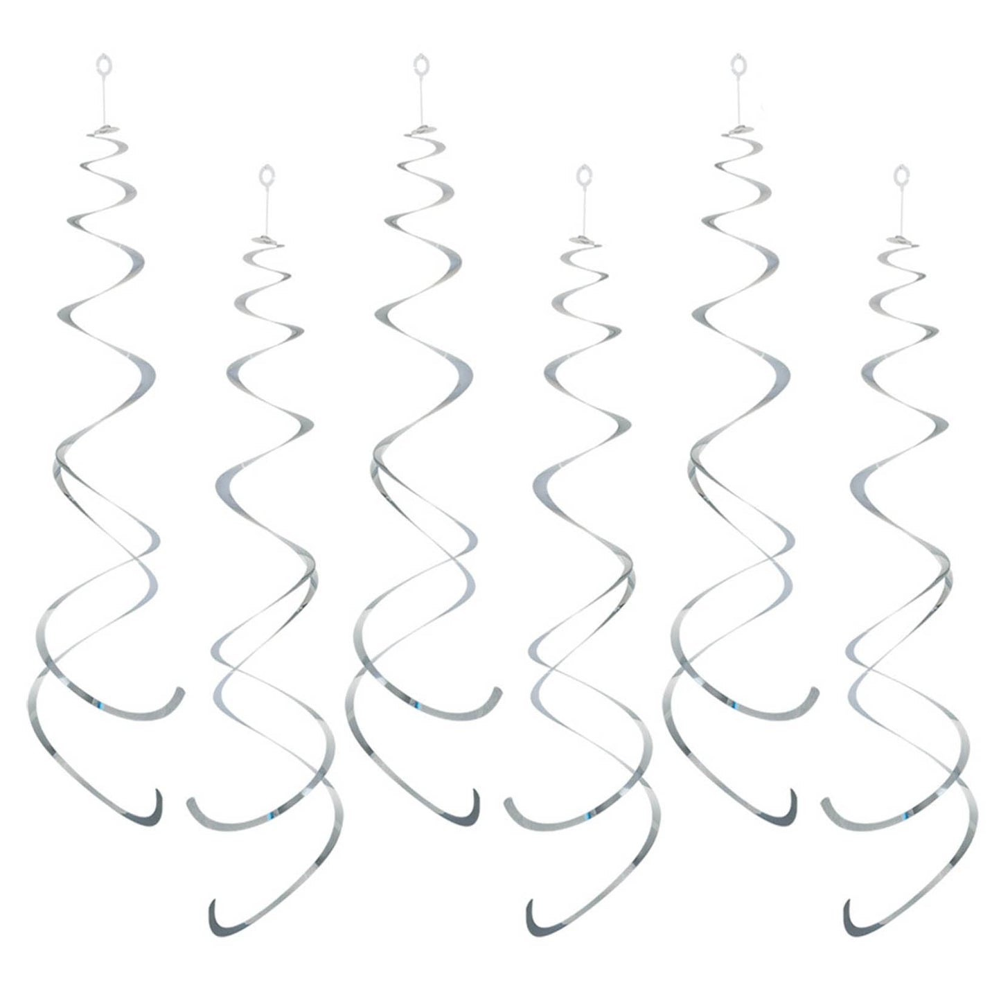 AimtoHome Party Swirl Decorations, Hanging Swirl for Ceiling Decorations, Silver, Pack of 30